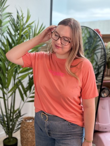 T-shirt curvy Iconic corail grande taille