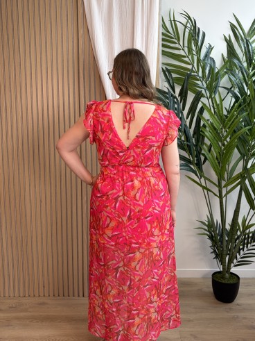 Robe longue sans manches esprit pétales au vent grande taille