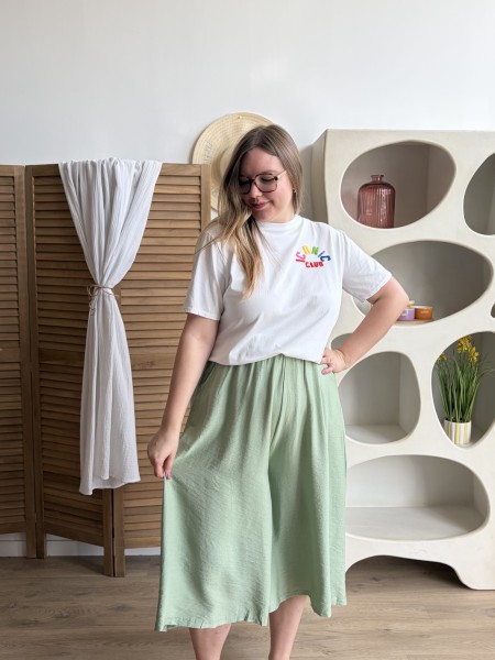 Jupe culotte fluide vert grande taille