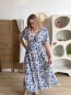Robe longue fluide coquelicot bleue Robe longue fluide coquelicot bleue