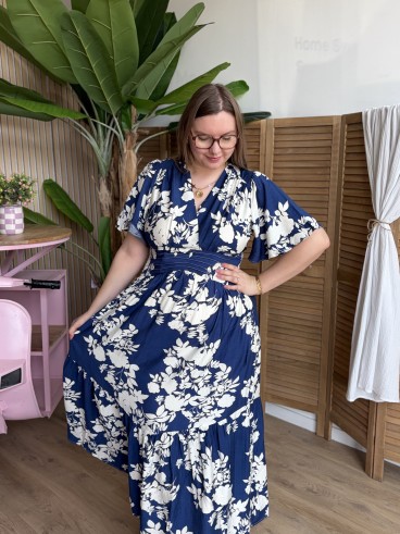 Robe longue fluide Camélia  grande taille