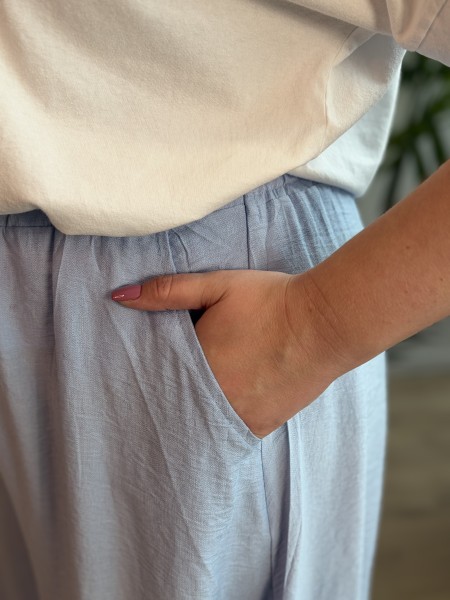 Jupe culotte fluide bleu