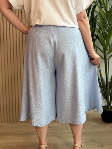 Jupe culotte fluide bleu grande taille