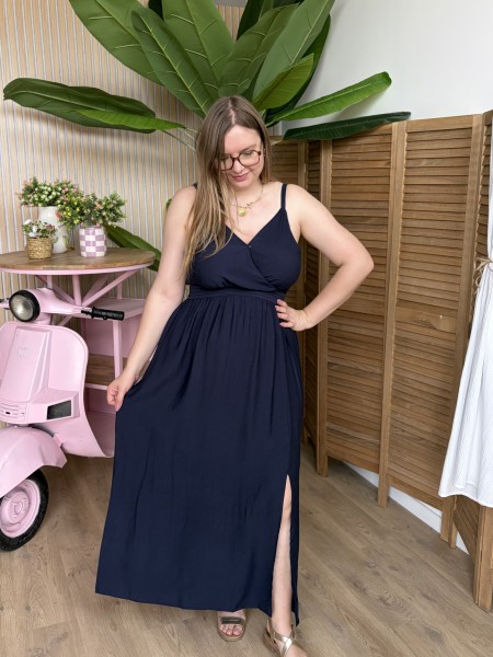 Robe Victoria bleu marine grande taille