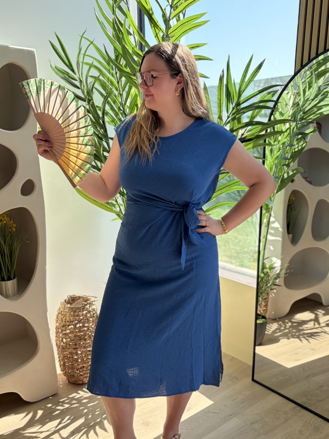 Robe à nouer Léna bleue Robe à nouer Léna bleue