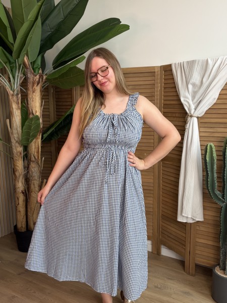 Robe Vichy Clara bleue grande taille