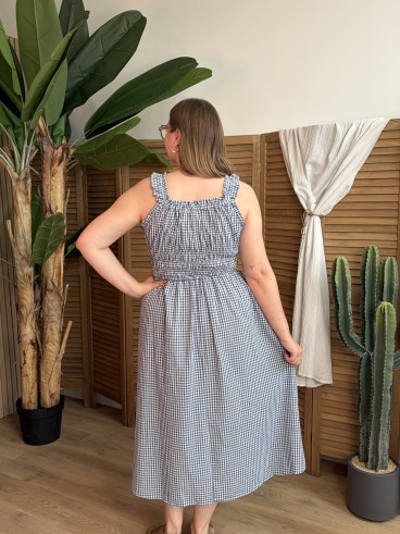 Robe Vichy Clara bleue grande taille