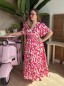 Robe longue fluide Labyrinthe fendue fuschia Robe longue fluide Labyrinthe fendue fuschia