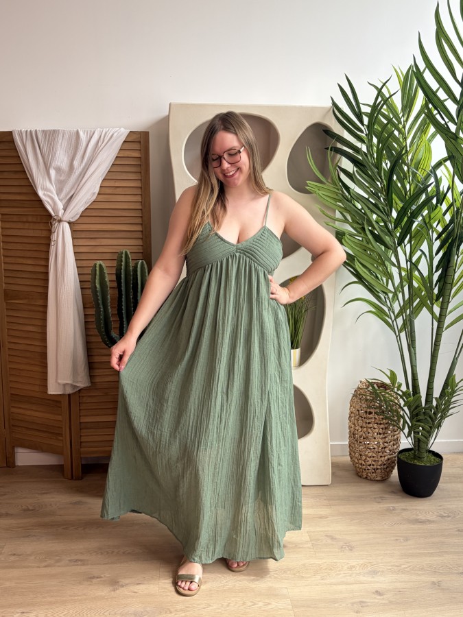 Robe longue Lina kaki Robe longue Lina kaki