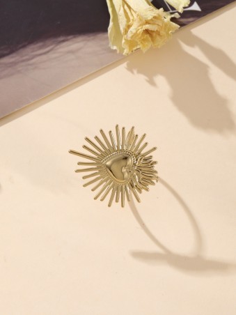 Bague dorée coeur au soleil