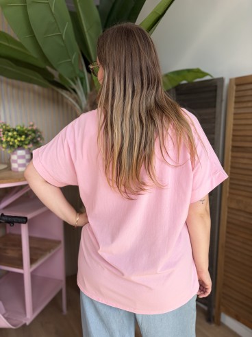 T-Shirt Curvy Club Amour rose grande taille