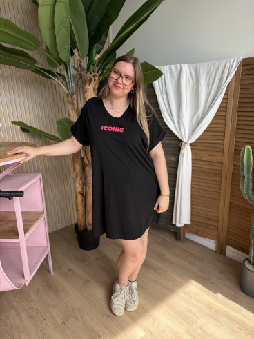 Robe T-Shirt Iconic noir grande taille