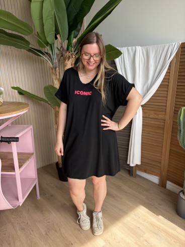 Robe T-Shirt Iconic noir grande taille