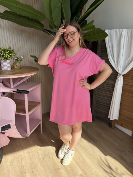 Robe T-Shirt Iconic rose grande taille