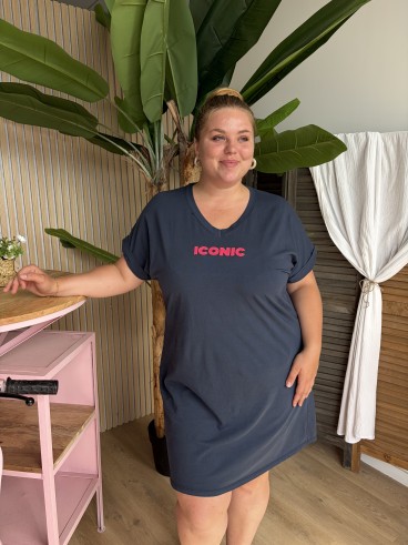 Robe T-Shirt Iconic bleu marine grande taille