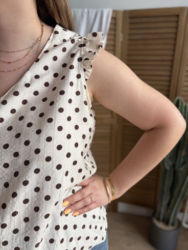 Blouse Romy à pois grande taille