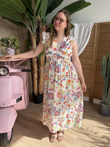 Robe Longue Soline Fleurie  grande taille