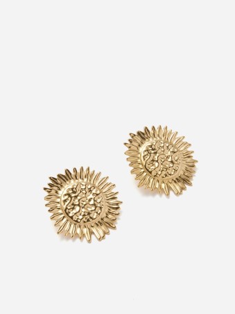 Boucles d'oreilles fleur effet martelé
