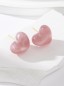 Boucles d'oreilles effet marbré coeur rose