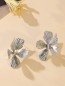 Boucles d'oreilles argentées fleur 5 pétales
