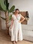 Robe longue en gaze de coton à cœurs dorés blanc Robe longue en gaze de coton à cœurs dorés blanc
