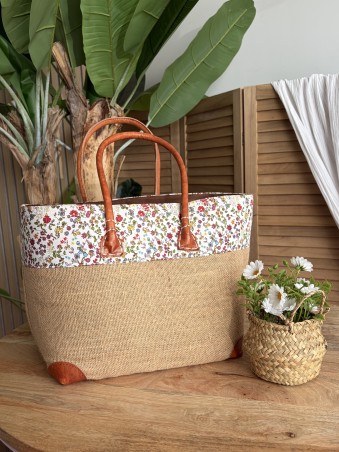 Sac cabas Jenny à bande fleurie