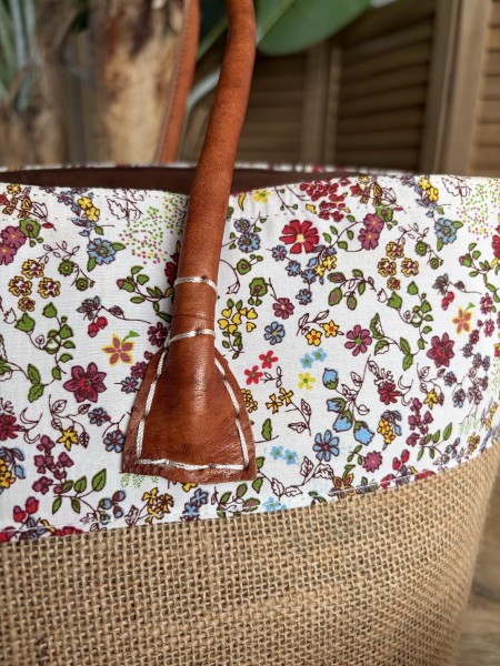 Sac cabas Jenny à bande fleurie