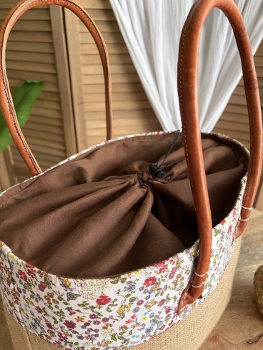 Sac cabas Jenny à bande fleurie
