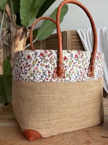 Sac cabas Jenny à bande fleurie