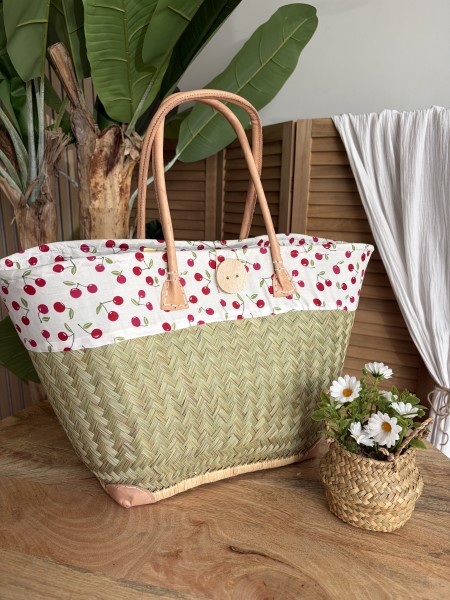 Panier Solange à motif cerises