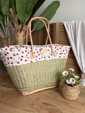 Panier Solange à motif cerises