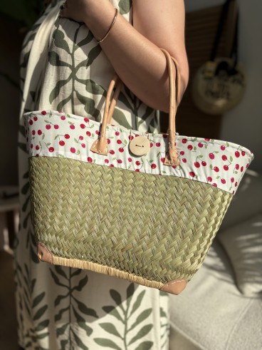 Panier Solange à motif cerises