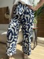 Pantalon fluide Labyrinthe bleu