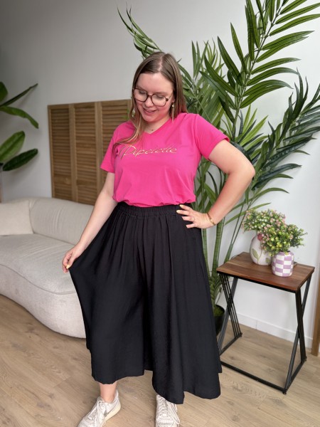 Jupe culotte fluide noire grande taille
