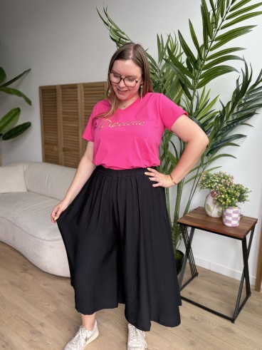 Jupe culotte fluide noire grande taille