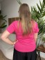T-shirt Pipelette brodé rose fuchsia T-shirt Pipelette brodé rose fuchsia