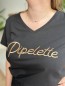 T-shirt Pipelette brodé noir T-shirt Pipelette brodé noir