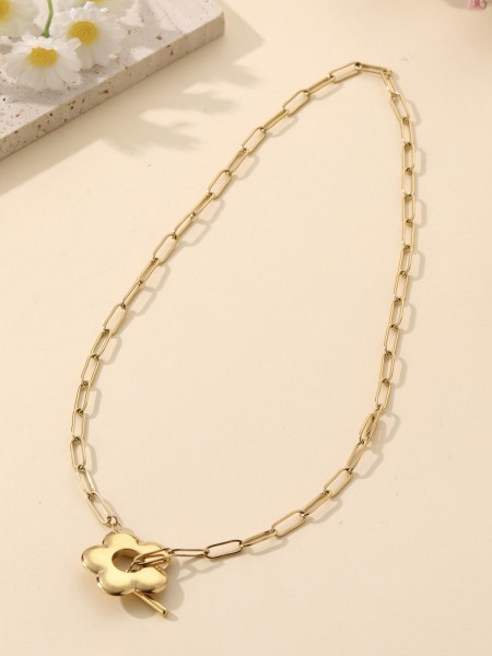 Collier doré fleur