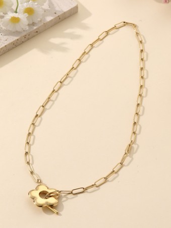 Collier doré fleur
