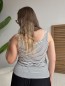 Débardeur côtelé curvy à rayures blanc