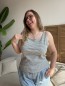 Débardeur côtelé curvy à rayures gris