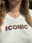 T-shirt Iconic Blanc écriture Léopard T-shirt Iconic Blanc écriture Léopard