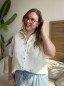 Chemise en gaze de coton fleurs brodées