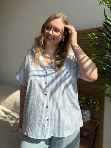 Chemise longue rayée Dolce Vita grande taille
