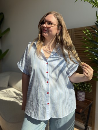 Chemise longue rayée Dolce Vita grande taille
