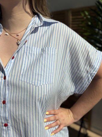 Chemise longue rayée Dolce Vita