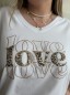 T-shirt Love léopard blanc T-shirt Love léopard blanc