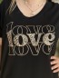 T-shirt Love léopard noir