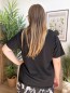 T-shirt Love léopard noir