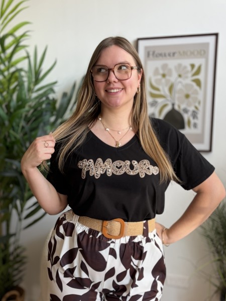 T-shirt amour léopard blanc grande taille